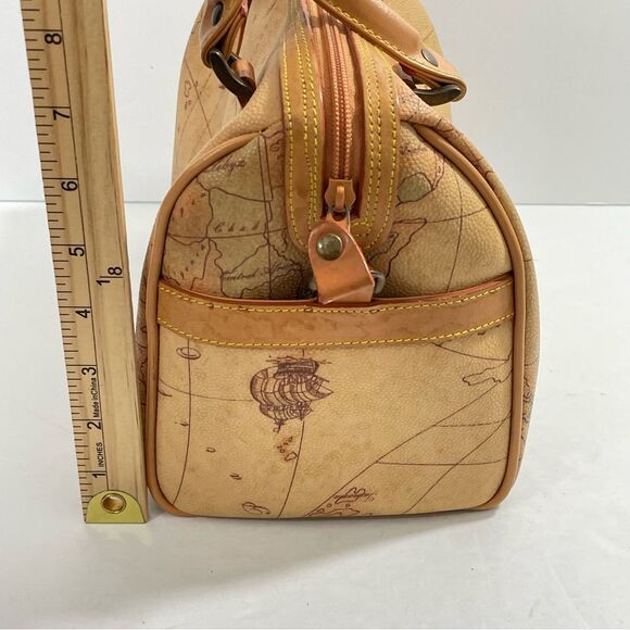 Vintage Allen Edward Map Barrel Handbag - Picture 13 of 14